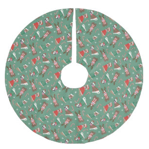 Jupon De Sapin En Polyester Brossé Joyeux Chiens taureaux de marque de Noël