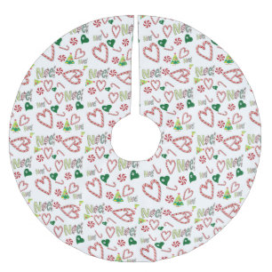 Jupon De Sapin En Polyester Brossé Joyeux Noel de jupe d'arbre de Noël