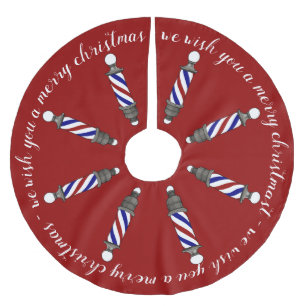 Jupon De Sapin En Polyester Brossé Joyeux Noël de marche de Barberpoles