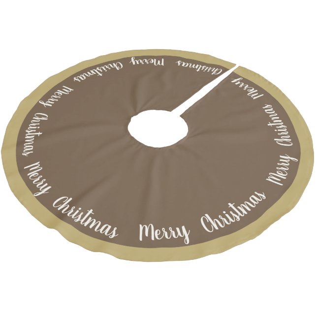 Jupon De Sapin En Polyester Brossé Joyeux Noël en jupe d'arbre (Angle)