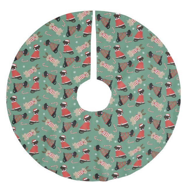 Jupon De Sapin En Polyester Brossé Joyeux Pawlidays Labrador Retriever Dogs (Devant)