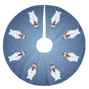 Jupon De Sapin En Polyester Brossé Joyeux Père Noël Tapis de Sapin