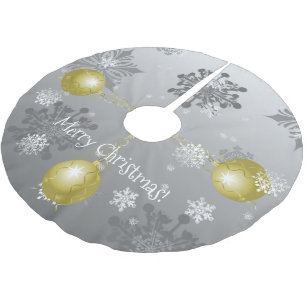Jupon De Sapin En Polyester Brossé Jupe Arbre de Noël Gold Fancy