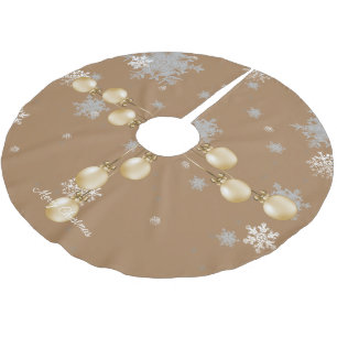 Jupon De Sapin En Polyester Brossé Jupe Arbre de Noël Or