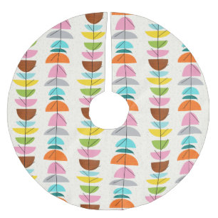Jupon De Sapin En Polyester Brossé Jupe Arbre de Noël Retro nids colorés