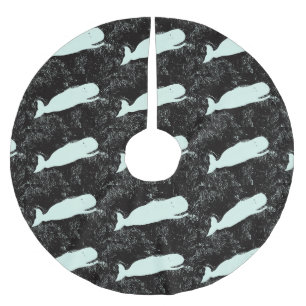 Jupon De Sapin En Polyester Brossé jupe d'arbre à baleines blanches