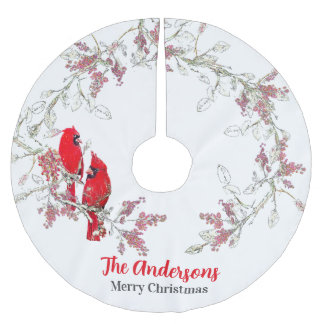 Jupon De Sapin En Polyester Brossé Jupe d'arbre cardinale de Noël