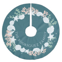 Jupe d'arbre de couronne de coquille de Noël côtiè