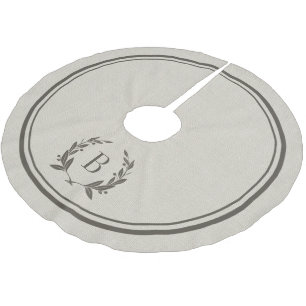 Jupon De Sapin En Polyester Brossé Jupe d'arbre de monogramme rustique et de monogram