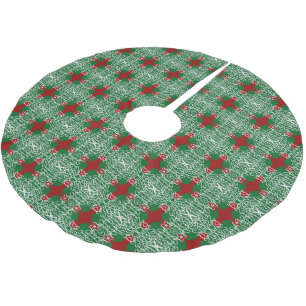 Jupon De Sapin En Polyester Brossé Jupe d'arbre de motif de dentelle de Noël