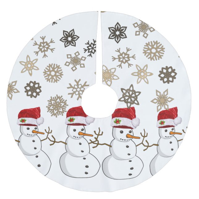 Jupon De Sapin En Polyester Brossé Jupe d'arbre de Noël (Devant)