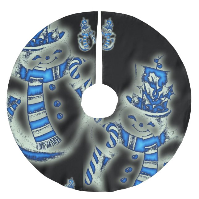 Jupon De Sapin En Polyester Brossé Jupe d'arbre de Noël (Devant)