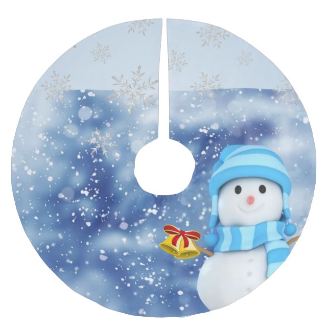 Jupon De Sapin En Polyester Brossé Jupe d'arbre de Noël (Devant)