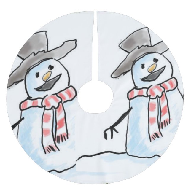 Jupon De Sapin En Polyester Brossé Jupe d'arbre de Noël (Devant)