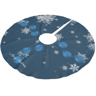 Jupon De Sapin En Polyester Brossé Jupe d'arbre de Noël bleu