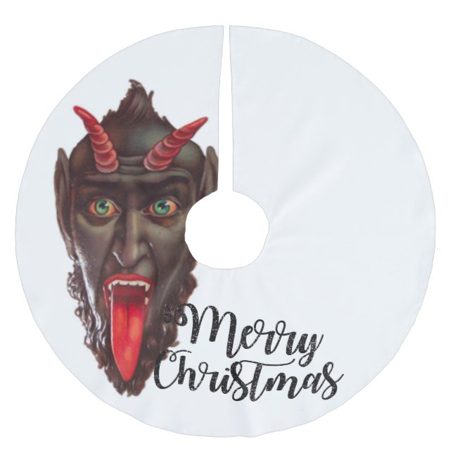 Jupon De Sapin En Polyester Brossé jupe d'arbre de Noël de krampus (Devant)
