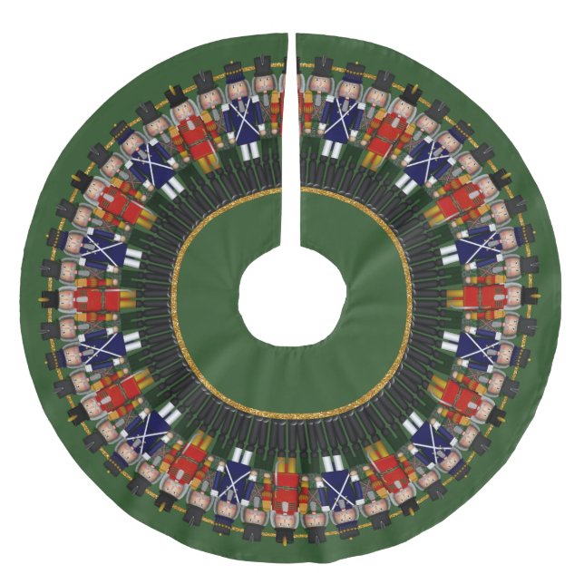 Jupon De Sapin En Polyester Brossé Jupe d'arbre de Noël de Nutcracker (Devant)