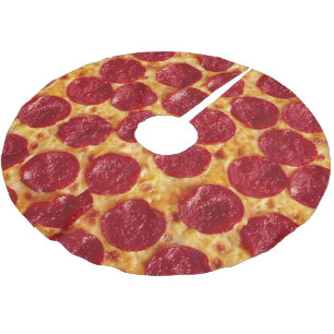 Jupon De Sapin En Polyester Brossé Jupe d'arbre de Noël de pizza