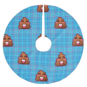 Jupon De Sapin En Polyester Brossé jupe d'arbre de noël de poop emoji xmas