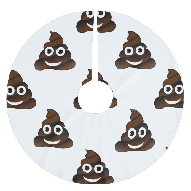 Jupon De Sapin En Polyester Brossé jupe d'arbre de noël de poop emoji xmas (Devant)