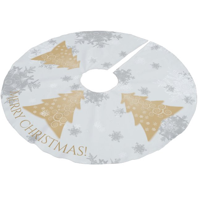 Jupon De Sapin En Polyester Brossé Jupe d'arbre de Noël Gold Festive (Angle)