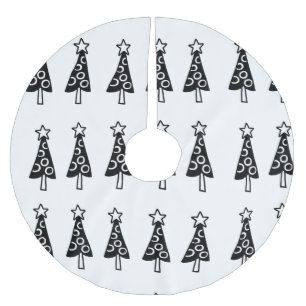 Jupon De Sapin En Polyester Brossé Jupe d'arbre de Noël noir