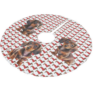 Jupon De Sapin En Polyester Brossé Jupe d'arbre de Noël pour marionnettes Dachshund