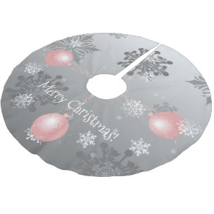 Jupon De Sapin En Polyester Brossé Jupe d'arbre de Noël rose fantaisie