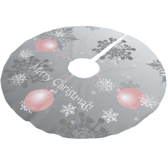 Jupon De Sapin En Polyester Brossé Jupe d'arbre de Noël rose fantaisie (Angle)