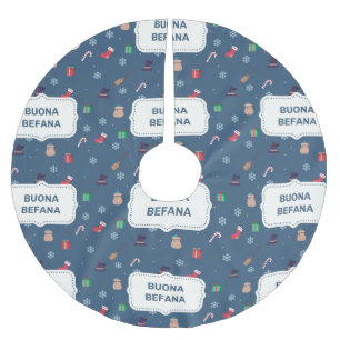 Jupon De Sapin En Polyester Brossé jupe d'arbre de noël xmas buona Befana
