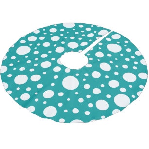 Jupon De Sapin En Polyester Brossé Jupe d'arbre de points turquoises