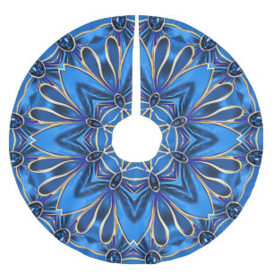 Jupon De Sapin En Polyester Brossé Jupe d'arbre décoratif bleu