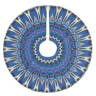 Jupon De Sapin En Polyester Brossé Jupe d'arbre décoratif bleu