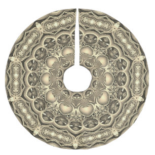 Jupon De Sapin En Polyester Brossé Jupe d'arbre décoratif or