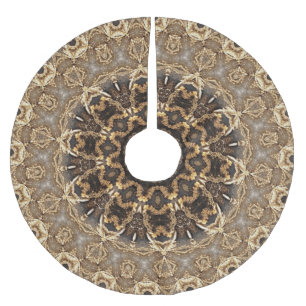 Jupon De Sapin En Polyester Brossé Jupe d'arbre décoratif or unique