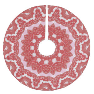 Jupon De Sapin En Polyester Brossé Jupe d'arbre décoratif rose