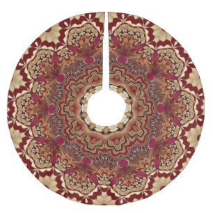 Jupon De Sapin En Polyester Brossé Jupe d'arbre décoratif rouge or