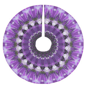 Jupon De Sapin En Polyester Brossé Jupe d'arbre décoratif violet
