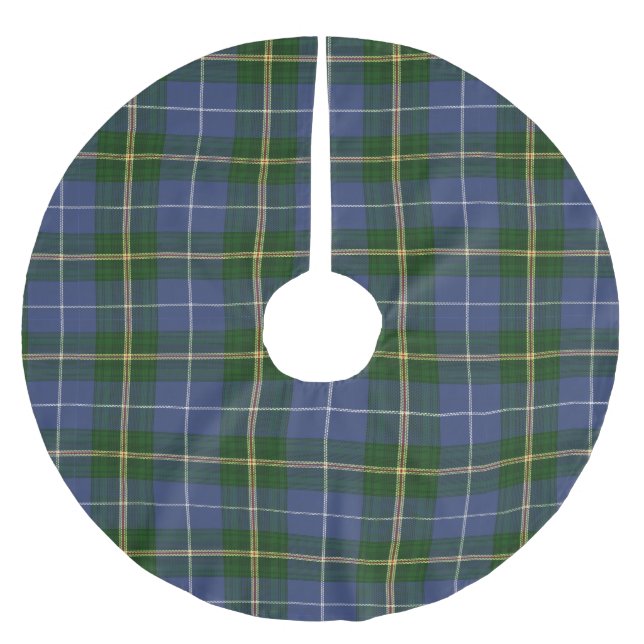 Jupon De Sapin En Polyester Brossé Jupe d'arbre Noël Tartan Nouvelle-Écosse (Devant)