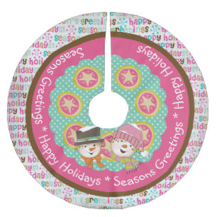 Jupon De Sapin En Polyester Brossé Jupe d'arbre pour fêtes joyeuses Joyeuses Fêtes