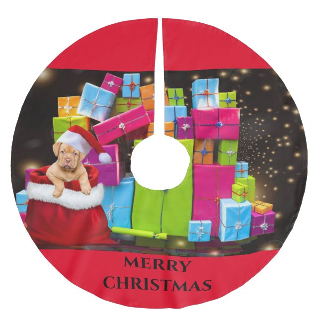 Jupon De Sapin En Polyester Brossé Jupe de Noël. (Devant)