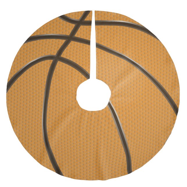 Jupon De Sapin En Polyester Brossé Jupe de Noël de basket-ball (Devant)