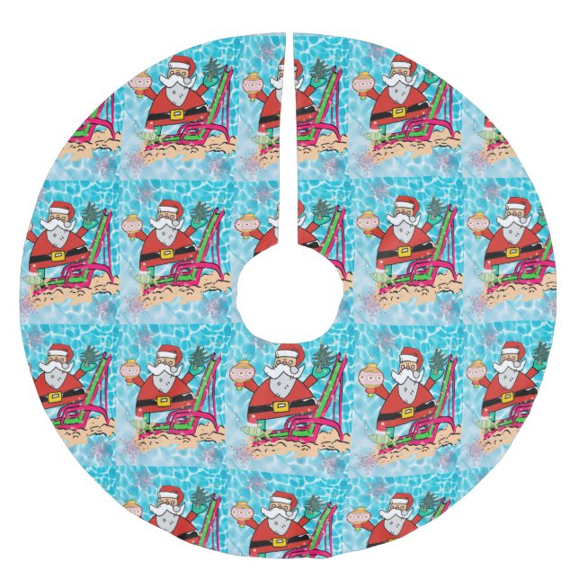 Jupon De Sapin En Polyester Brossé Jupe de Noël Père Noël (Devant)