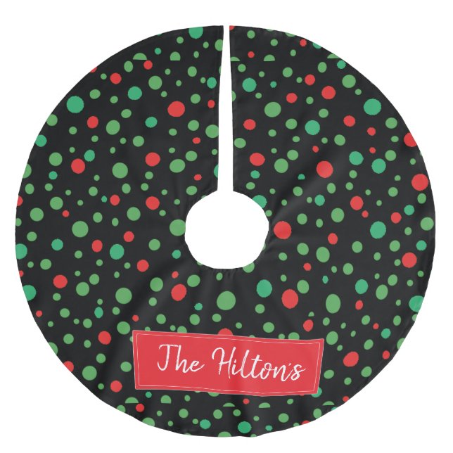 Jupon De Sapin En Polyester Brossé Jupe de Noël personnalisée Polka en Whimsical (Devant)