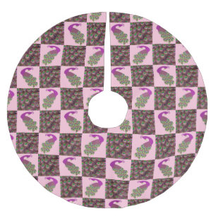 Jupon De Sapin En Polyester Brossé Jupe de Noël Pink Peacock