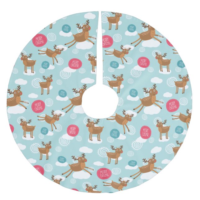 Jupon De Sapin En Polyester Brossé Jupe de sapin de Noël (Devant)