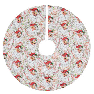 Jupon De Sapin En Polyester Brossé Jupe de sapin en polyester brossé Santa vintage