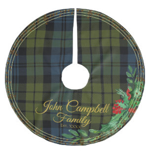 Jupon De Sapin En Polyester Brossé Jupe écossaise Campbell Clan Gold Xmas Tree