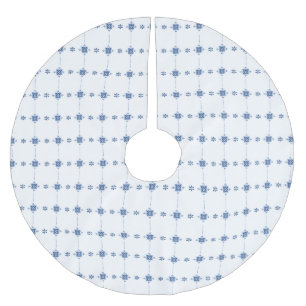 Jupon De Sapin En Polyester Brossé Jupe en Arbre à motif Floral Bleu Hollandais