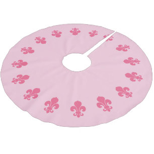 Jupon De Sapin En Polyester Brossé Jupe en polyester brossé rose Fleur De Lis